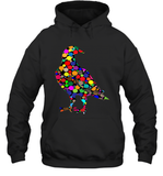 Womens Colourful Dove Bird International Dot day V Neck T Shirt Hoodie