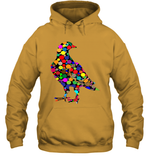 Womens Colourful Dove Bird International Dot day V Neck T Shirt Hoodie