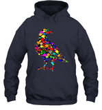 Womens Colourful Dove Bird International Dot day V Neck T Shirt Hoodie