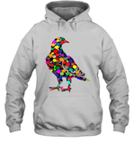 Womens Colourful Dove Bird International Dot day V Neck T Shirt Hoodie