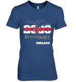 Womens England Flag Football Supporter Sports Gifts V Neck T Shirt Premium Women's T-Shirt