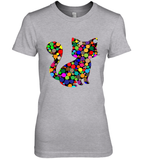 Womens Colourful Cat International dot day V Neck T Shirt Premium Women's T-Shirt