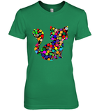 Womens Colourful Cat International dot day V Neck T Shirt Premium Women's T-Shirt