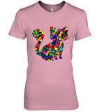 Womens Colourful Cat International dot day V Neck T Shirt Premium Women's T-Shirt