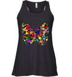 Womens Colourful Butterfly International dot day V Neck T Shirt Racerback Tank