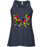 Womens Colourful Butterfly International dot day V Neck T Shirt Racerback Tank