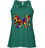 Womens Colourful Butterfly International dot day V Neck T Shirt Racerback Tank