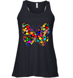 Womens Colourful Butterfly International dot day V Neck T Shirt Racerback Tank