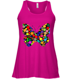 Womens Colourful Butterfly International dot day V Neck T Shirt Racerback Tank