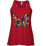 Womens Colourful Butterfly International dot day V Neck T Shirt Racerback Tank