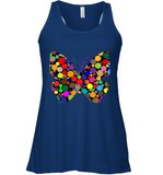 Womens Colourful Butterfly International dot day V Neck T Shirt Racerback Tank