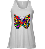 Womens Colourful Butterfly International dot day V Neck T Shirt Racerback Tank