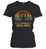 Womens 19th Amendment 1920 2020 Women's Right To Vote Retro Sunset V Neck T Shirt Women's T-Shirt