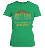 Womens 19th Amendment 1920 2020 Women's Right To Vote Retro Sunset V Neck T Shirt Women's T-Shirt