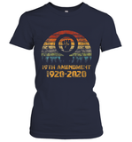 Womens 19th Amendment 1920 2020 Women's Right To Vote Retro Sunset V Neck T Shirt Women's T-Shirt