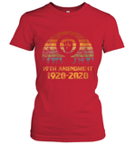 Womens 19th Amendment 1920 2020 Women's Right To Vote Retro Sunset V Neck T Shirt Women's T-Shirt