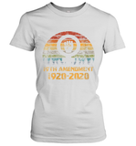 Womens 19th Amendment 1920 2020 Women's Right To Vote Retro Sunset V Neck T Shirt Women's T-Shirt