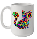 Womens Colourful Cat International dot day V Neck T Shirt Ceramic Mug 15oz