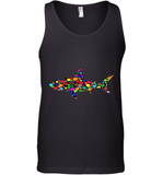 Womens Colourful Shark International dot day V Neck T Shirt Tank Top