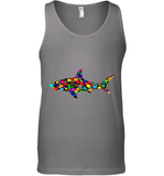 Womens Colourful Shark International dot day V Neck T Shirt Tank Top