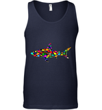 Womens Colourful Shark International dot day V Neck T Shirt Tank Top
