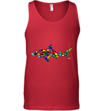 Womens Colourful Shark International dot day V Neck T Shirt Tank Top