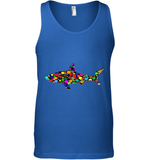 Womens Colourful Shark International dot day V Neck T Shirt Tank Top