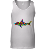 Womens Colourful Shark International dot day V Neck T Shirt Tank Top