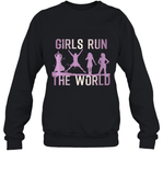 Womens Girls Run The World  International Women's Day Feminist V Neck T Shirt Sweatshirt