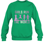 Womens Girls Run The World  International Women's Day Feminist V Neck T Shirt Sweatshirt