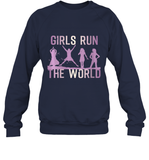 Womens Girls Run The World  International Women's Day Feminist V Neck T Shirt Sweatshirt