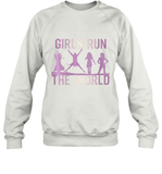 Womens Girls Run The World  International Women's Day Feminist V Neck T Shirt Sweatshirt