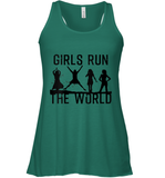 Womens Girls Run The World  International Women's Day Silhouette V Neck T Shirt Racerback Tank