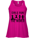 Womens Girls Run The World  International Women's Day Silhouette V Neck T Shirt Racerback Tank