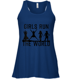 Womens Girls Run The World  International Women's Day Silhouette V Neck T Shirt Racerback Tank