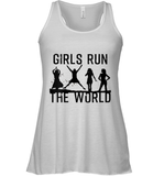 Womens Girls Run The World  International Women's Day Silhouette V Neck T Shirt Racerback Tank
