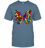 Womens Colourful Butterfly International dot day V Neck T Shirt T-Shirt