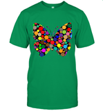 Womens Colourful Butterfly International dot day V Neck T Shirt T-Shirt