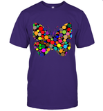 Womens Colourful Butterfly International dot day V Neck T Shirt T-Shirt