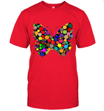 Womens Colourful Butterfly International dot day V Neck T Shirt T-Shirt