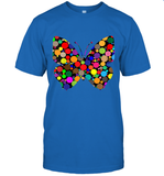 Womens Colourful Butterfly International dot day V Neck T Shirt T-Shirt