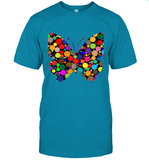 Womens Colourful Butterfly International dot day V Neck T Shirt T-Shirt
