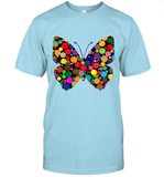 Womens Colourful Butterfly International dot day V Neck T Shirt T-Shirt