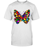 Womens Colourful Butterfly International dot day V Neck T Shirt T-Shirt