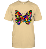 Womens Colourful Butterfly International dot day V Neck T Shirt T-Shirt