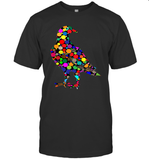 Womens Colourful Dove Bird International Dot day V Neck T Shirt T-Shirt