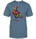 Womens Colourful Dove Bird International Dot day V Neck T Shirt T-Shirt