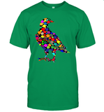Womens Colourful Dove Bird International Dot day V Neck T Shirt T-Shirt