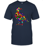 Womens Colourful Dove Bird International Dot day V Neck T Shirt T-Shirt