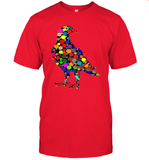 Womens Colourful Dove Bird International Dot day V Neck T Shirt T-Shirt